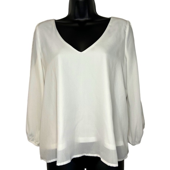 LULUS Daily Romance Ivory Long Sleeve Top with Slit Sleeves / Medium / NWOT - Picture 1 of 9